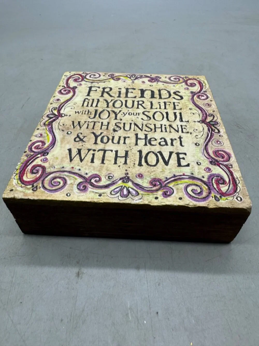 Natural Life Decorative Wooden Quote Block READ